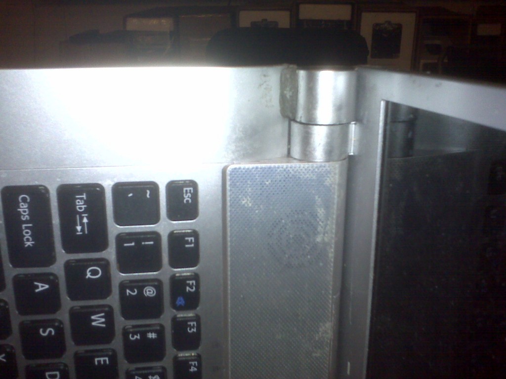 Laptop #2 Top View of Power Connection "After Picture"