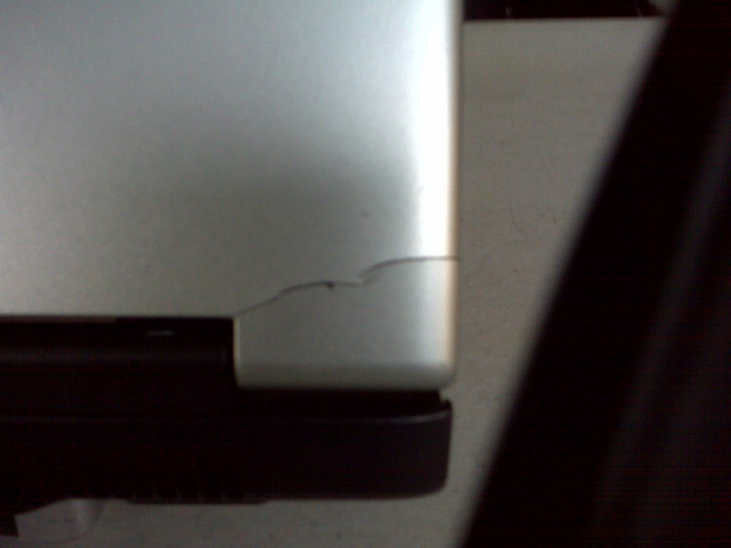 Crack on Laptop Cover